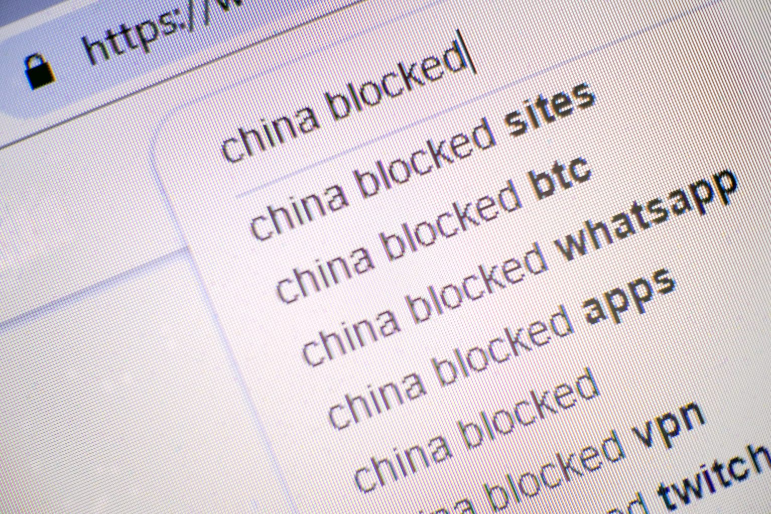 China censors crypto searches China censors
